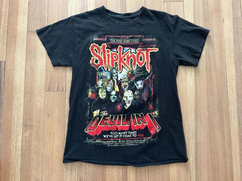 Slipknot Men's The Devil in I VHS Cover T-Shirt Size XL Black Concert Merch S